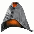 Hearthwrap heated poncho in grey with heating glow, front view