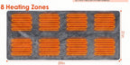 Diagram of the 8 heating zones, 59 x 31 in